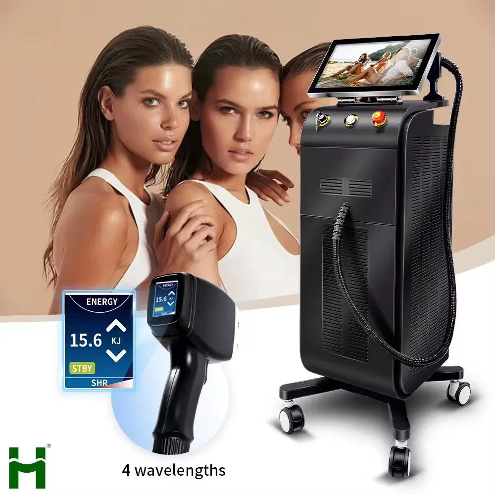 Máquina de Remoção de Pelo a Laser Permanente de Titânio Sem Dor para Uso em SPA 755nm 808nm 1064nm Equipamento de Beleza para Salão a Laser Diode