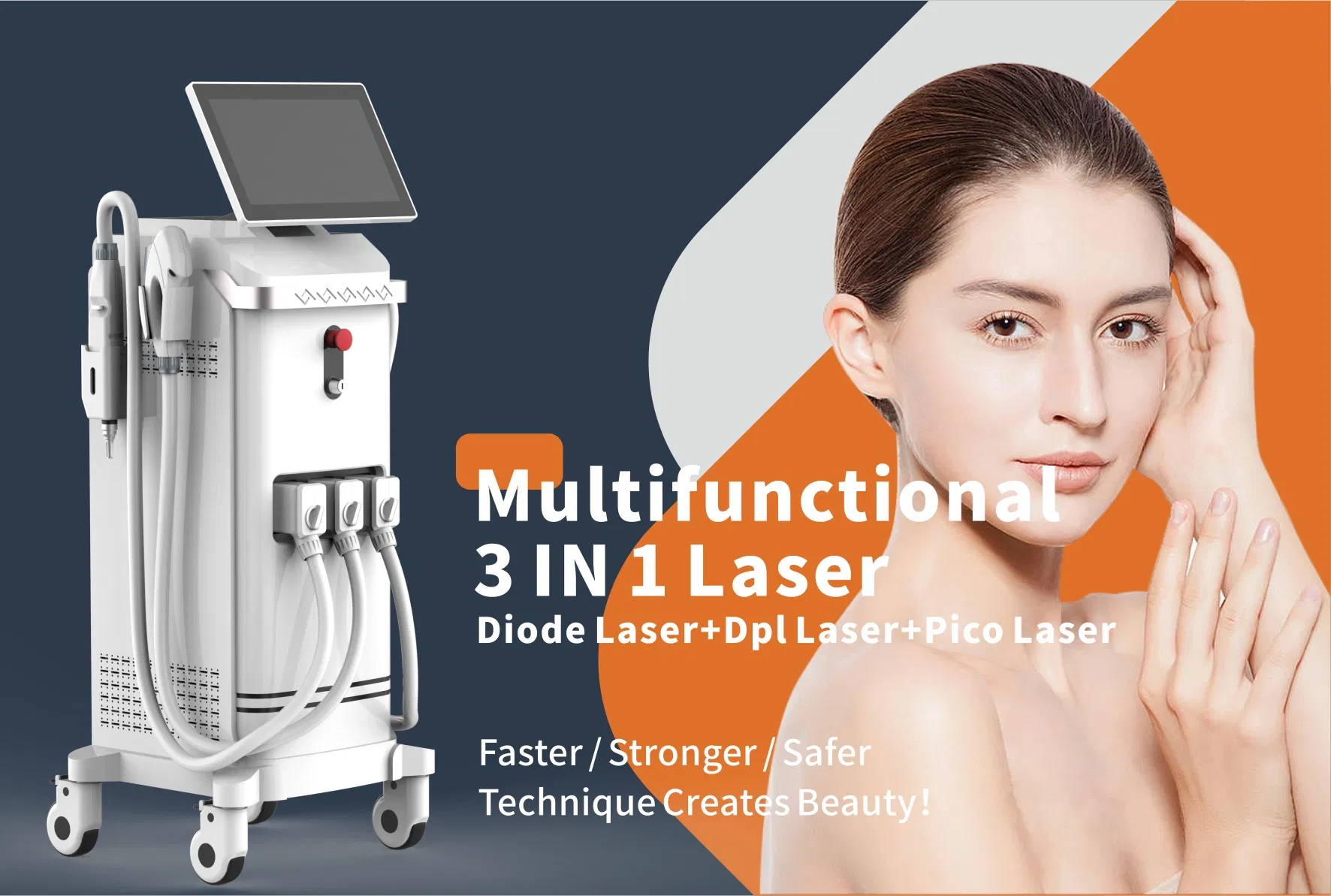 Máquina de Beleza a Laser IPL ND YAG 3-em-1