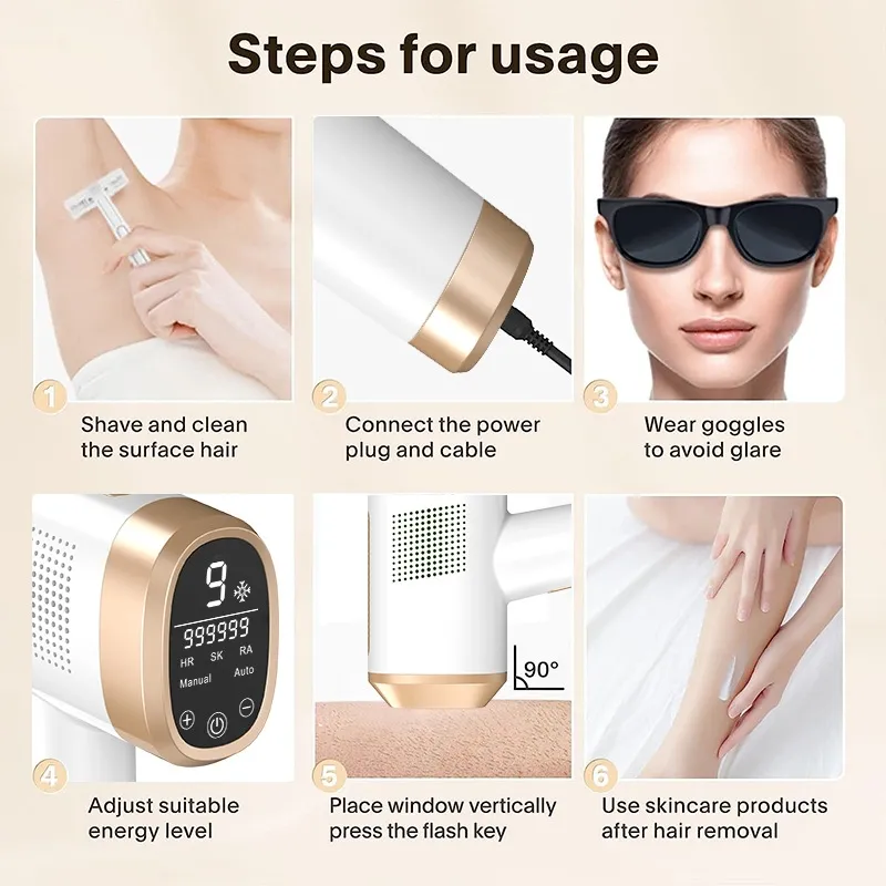 Portable Ice Hair Reduction Laser Hair Removal Beauty Device at-Home