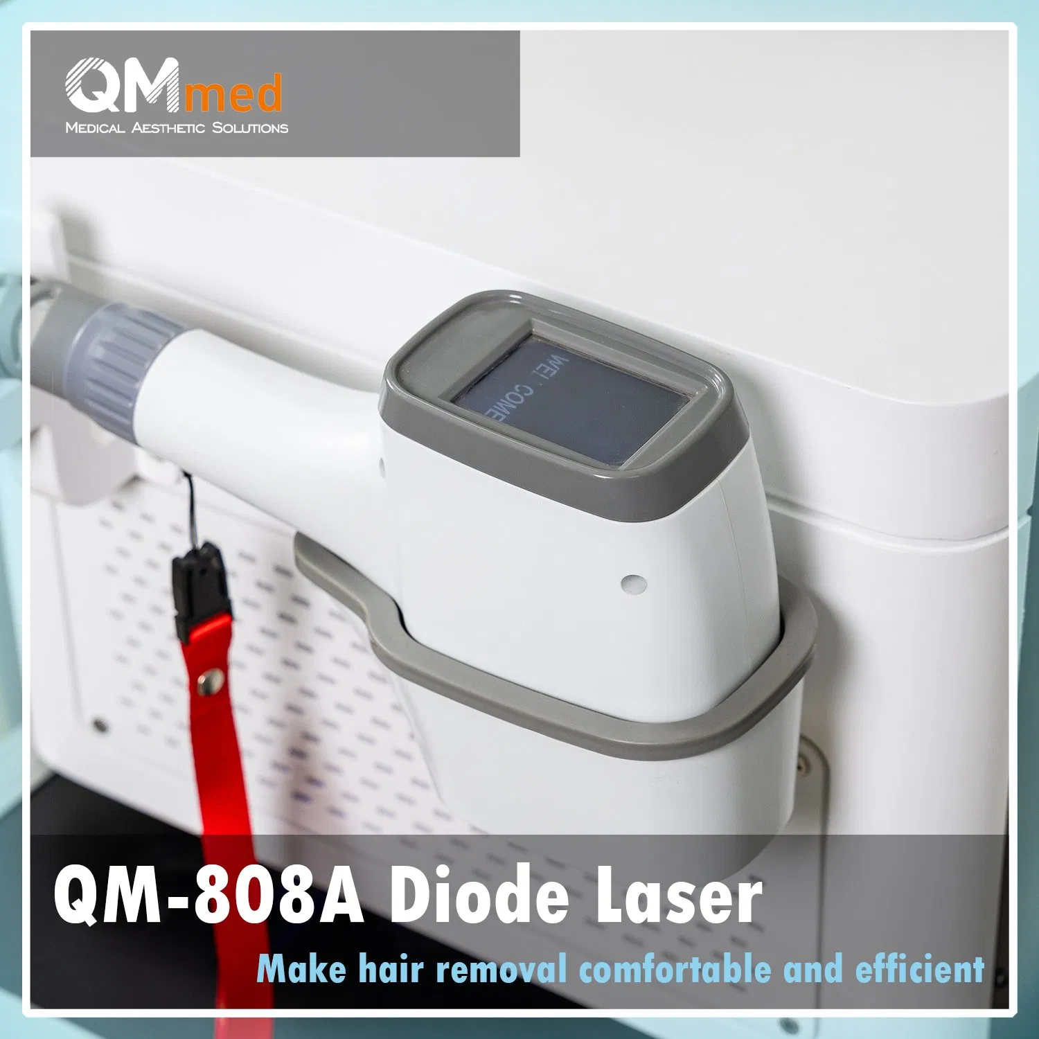 Máquina de Remoção de Pelos a Laser Diode Portátil Qm-808A Opção de Comprimento de Onda Único 808nm Triplo 755nm808nm1064nm Dispositivo com Tela de Toque LCD em Cores Verdadeiras 12inch