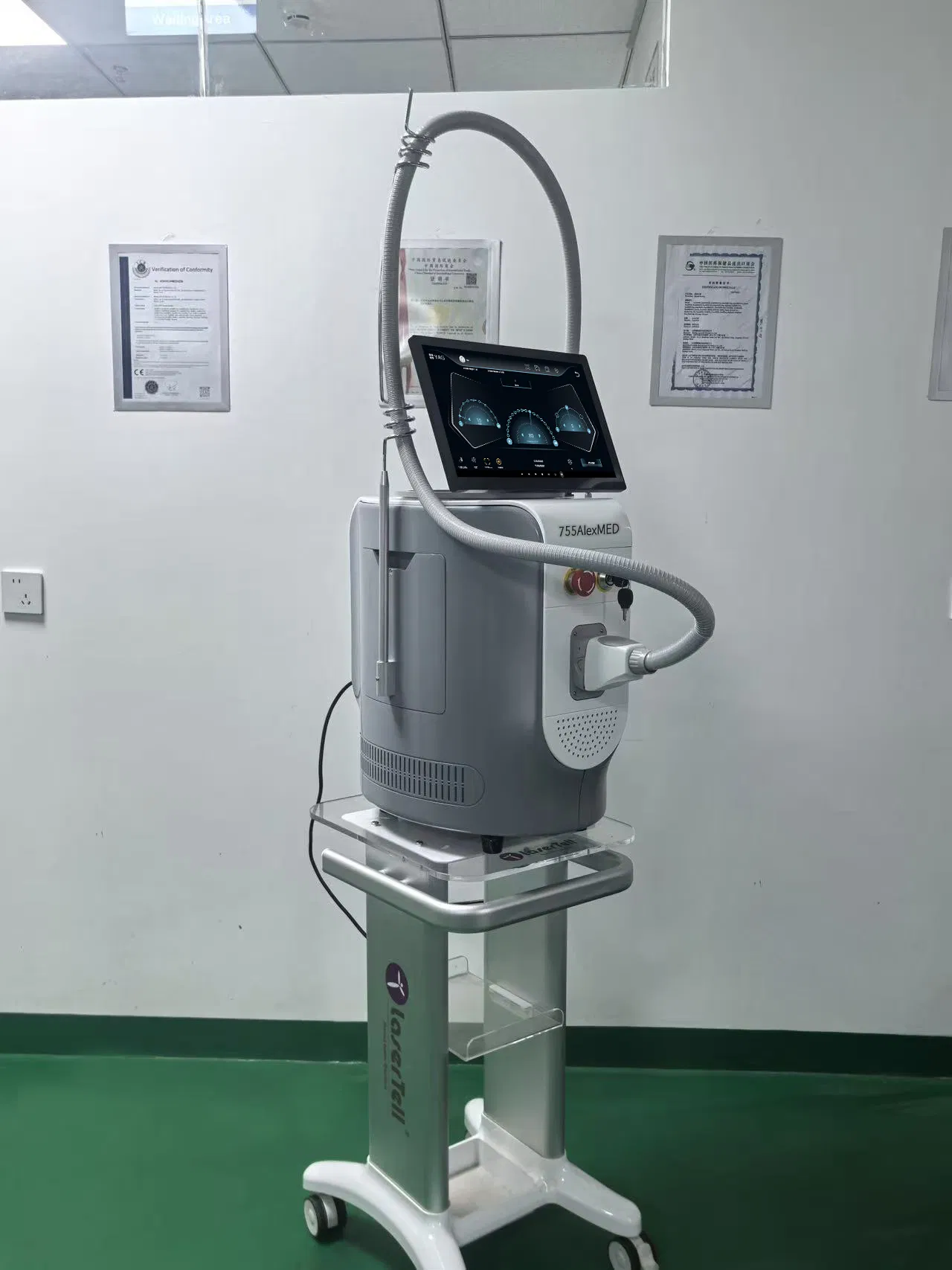 Máquina Profissional de Remoção de Pêlos a Laser Alexandrite Sem Contato 755nm para Estética Médica, Pigmentação e Rejuvenescimento da Pele