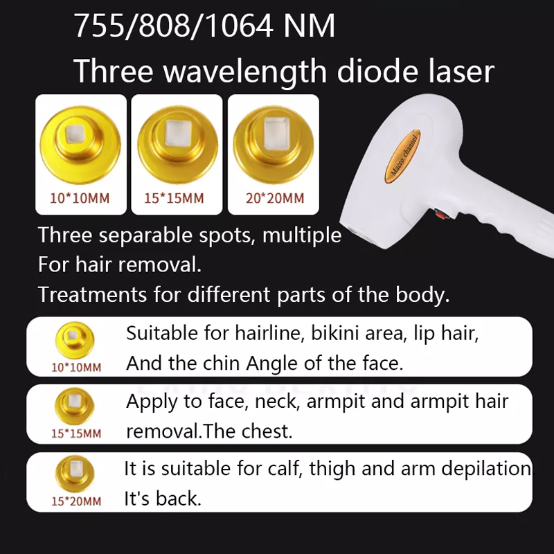 Remoção de Cabelo a Laser Ofan 808nm Laser Diode 755 808 1064 Dispositivo Portátil de Remoção de Cabelo a Laser Ice