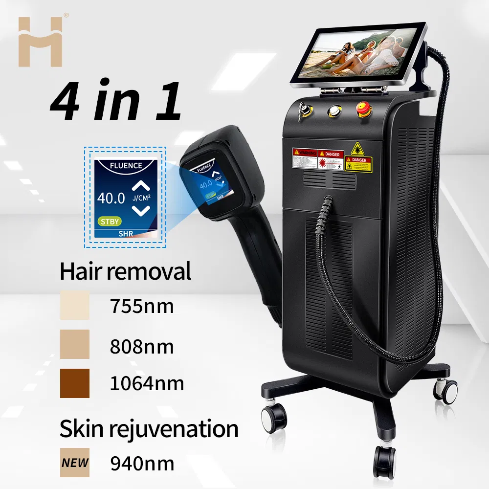 Análise Capilar Inteligente Ai 4 Ondas de Gelo 808nm Máquina de Remoção de Pelo a Laser Diodo Equipamento de Beleza para Salão