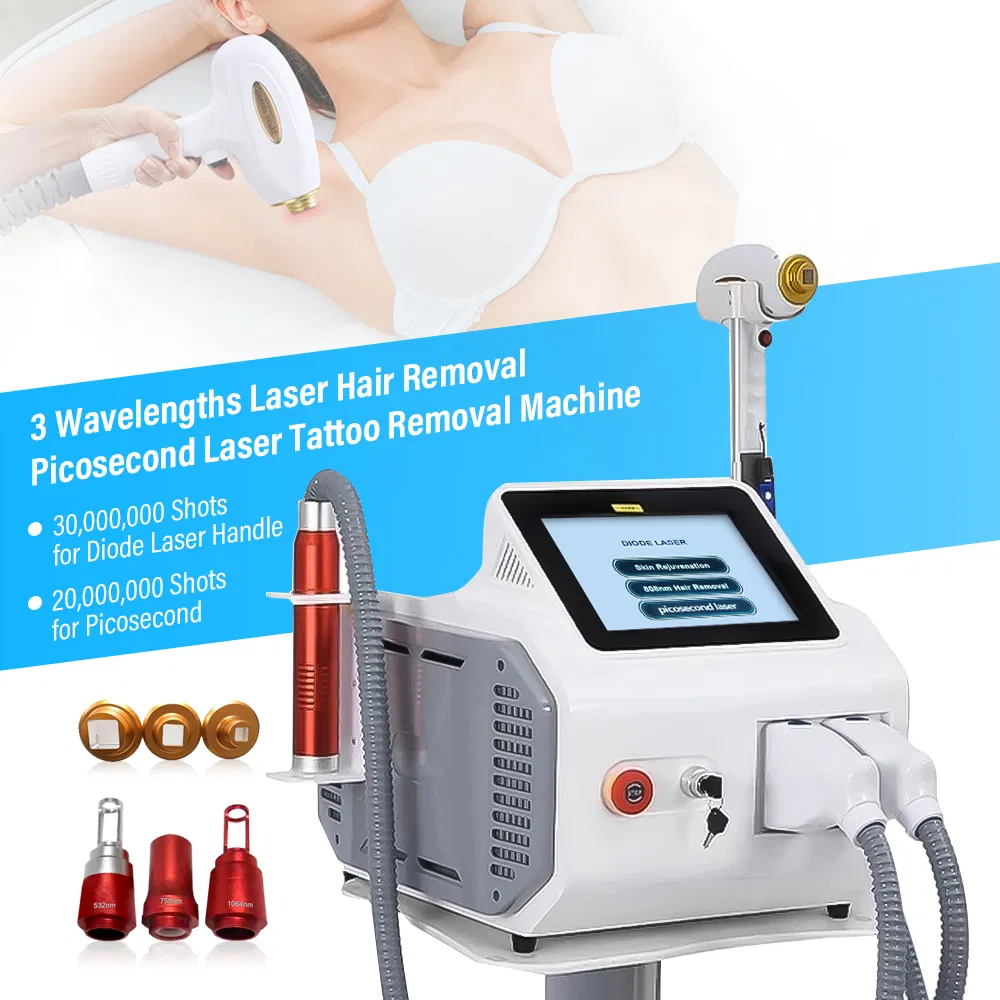 Remoção de Cabelo a Laser Diode Portátil 2 em 1 Dispositivo de Remoção de Tatuagem a Laser Picosegundo