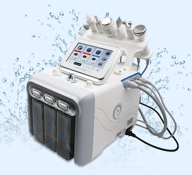6 em 1 Dispositivo Facial de Beleza Hydra com Jato de Peeling Aqua e Martelo Frio RF