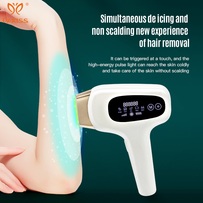 Dispositivo de Remoção de Pelos por IPL Pakiss Ice Cooling, 510nm-1200nm Comprimento de Onda Máquina de Remoção de Pelos a Laser IPL para Uso em Casa e Salão