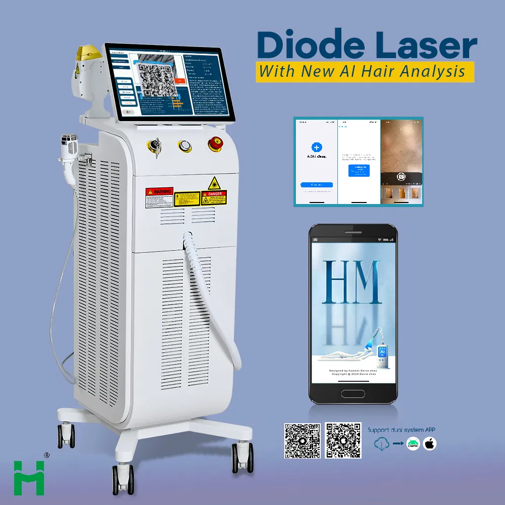 Análise Capilar Inteligente Ai 4 Ondas de Gelo 808nm Máquina de Remoção de Pelo a Laser Diodo Equipamento de Beleza para Salão