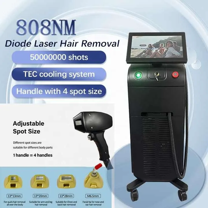 Novo Removedor de Pelos a Laser com Diodo 4 Onda 755 808 1064 Dispositivo de Remoção de Pelos a Laser
