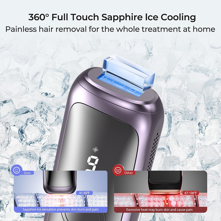 at-Home Permanent Sapphire Ice-Cooling IPL Hair Removal Device