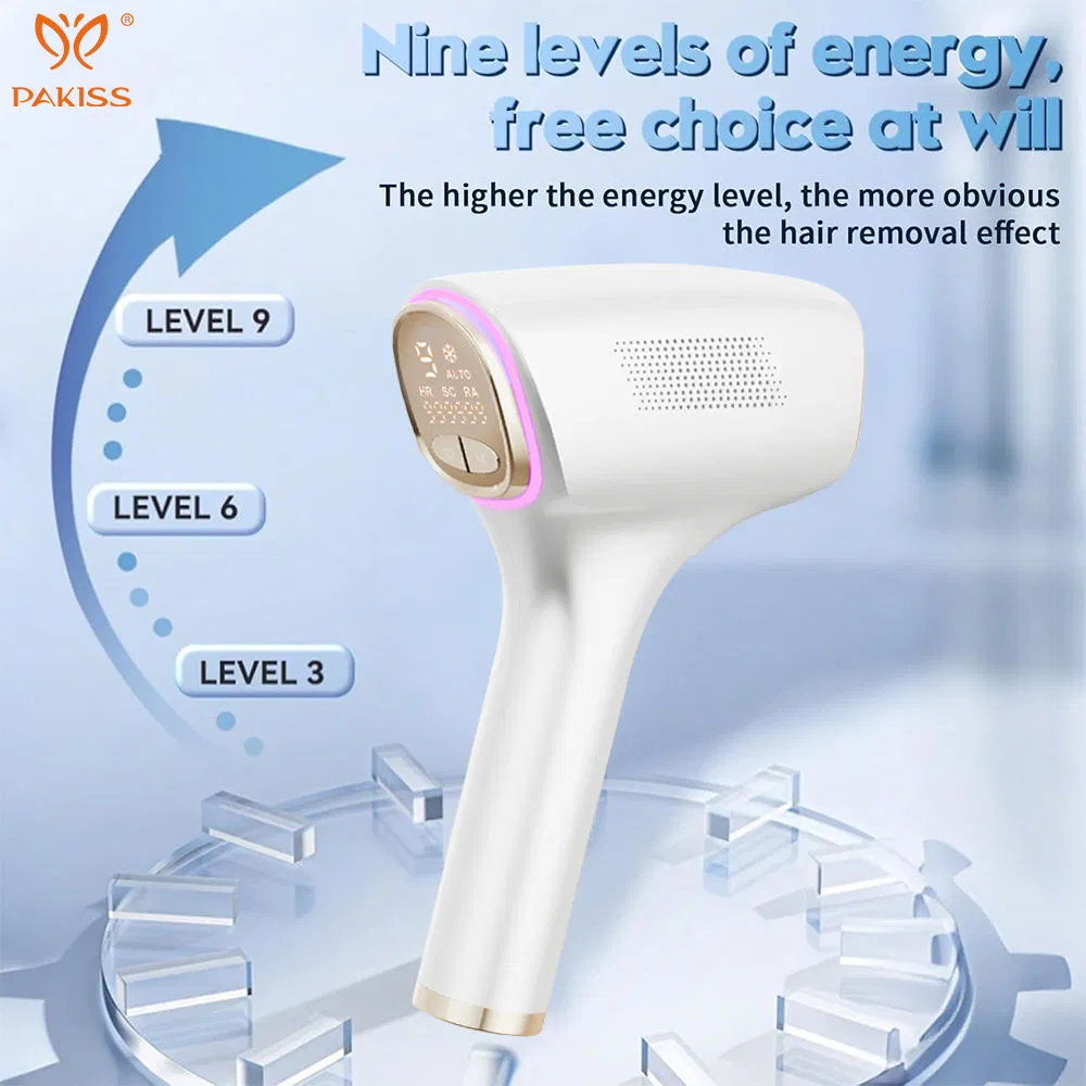 Epilador IPL Personalizável Pakiss, Dispositivo de Remoção de Pelos IPL com Resfriamento a Gelo para Uso em Salão de Beleza e em Casa
