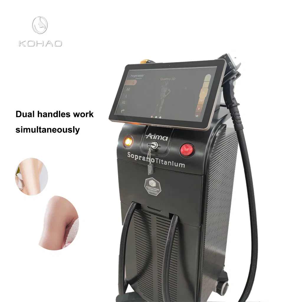 Dispositivo de Remoção de Cabelo a Laser Tamanho Grande do Ponto Grande Potência Laser Diodo 755 808 1064