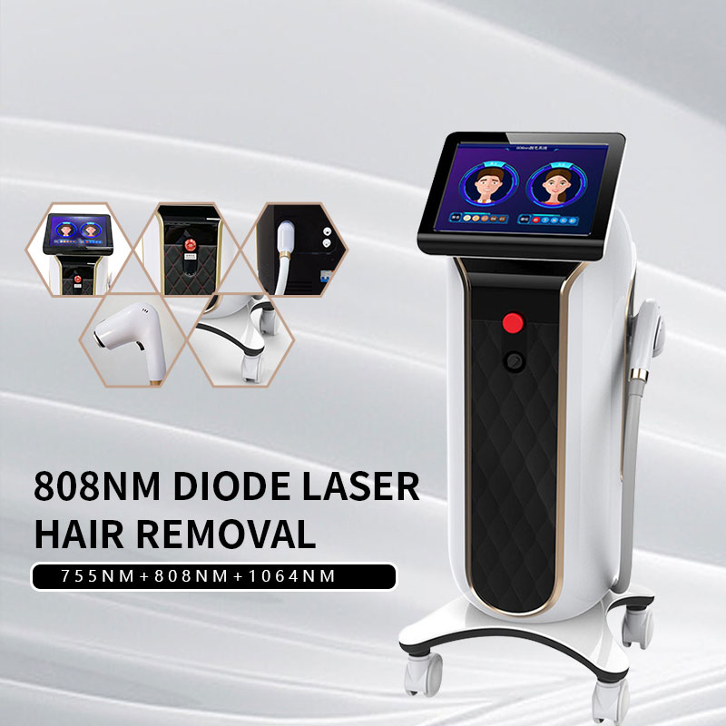 Removedor de pelos a laser profissional 808nm Máquina de depilação a laser diodo