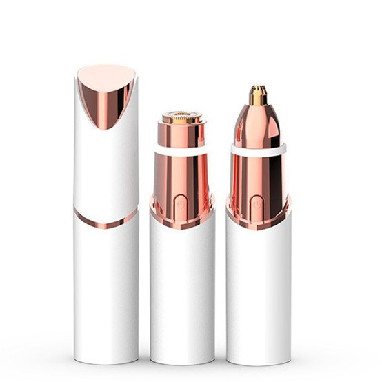 Venda Quente 2-in-1 Depilador Elétrico Recarregável para Mulheres Portátil Removedor de Pelos do Rosto Aparador de Sobrancelhas Lábios Corpo Facial Personalizável