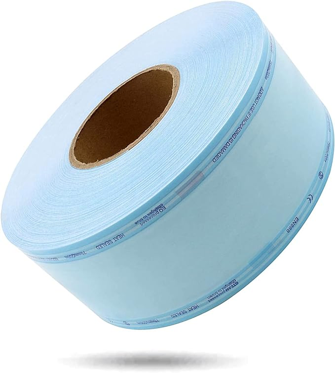 Rolo de Bolsa Estéril para Embalagem de Instrumentos Cirúrgicos, Rolo de Saco Plano, Esterilização Eo
