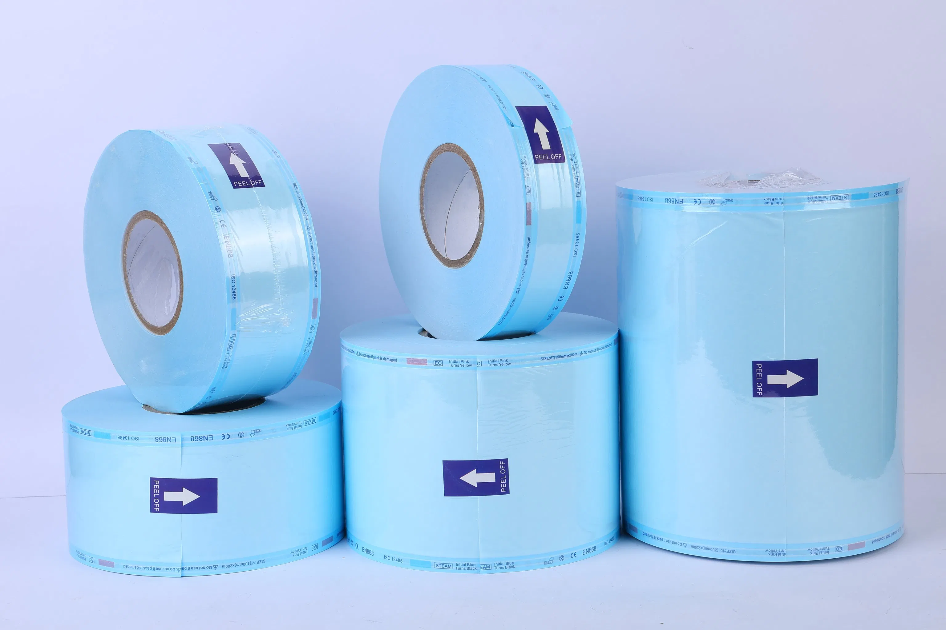 Sacos de Pouch de Esterilização a Vapor com Selagem a Calor / Sacos Esterilizados Descartáveis