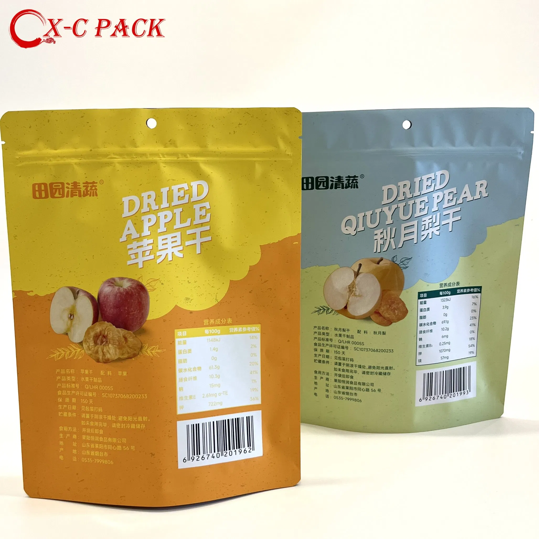 Bolsas de Embalagem de Frutas Crocantes Exibição em Prateleira de Supermercado Embalagem de Alimentos Embalagem de Alumínio Personalizável