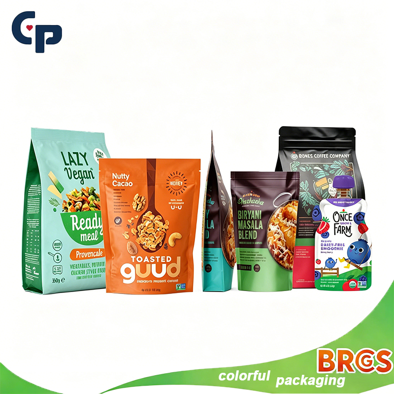 Embalagem de Filme Flexível de Plástico Personalizado Impressa em Alumínio Papel Kraft para Rolo de Alimentos para Animais de Estimação, Médico, Sorvete, Chá, Café, Saco de Grãos, Doypack, Pouch, Sachet