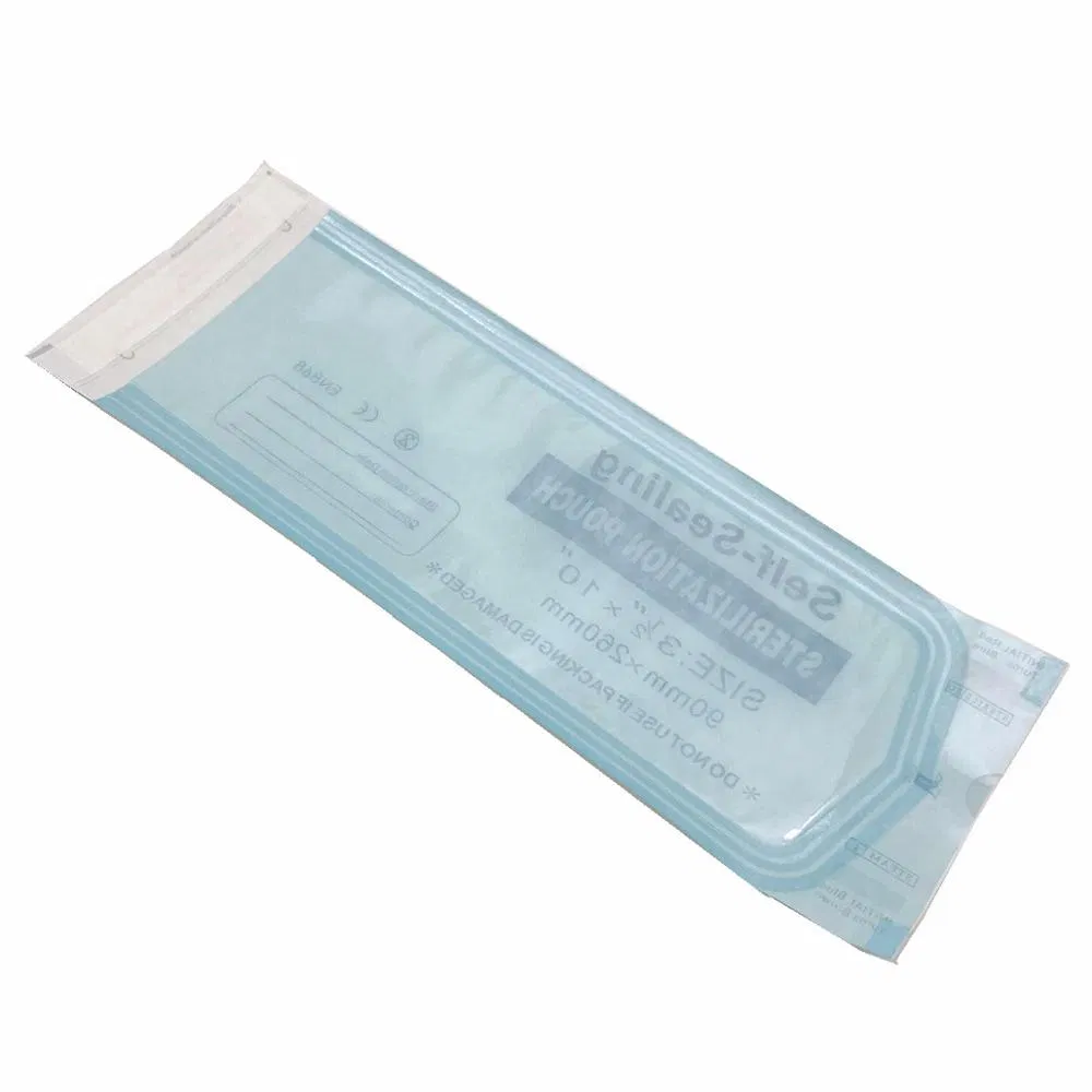 Fabricante Fábrica CE ISO FDA Embalagem Médica Descartável Saco Plano com Fundo Lateral Auto Selante Selagem a Quente Estéril Saco de Papel para Esterilização