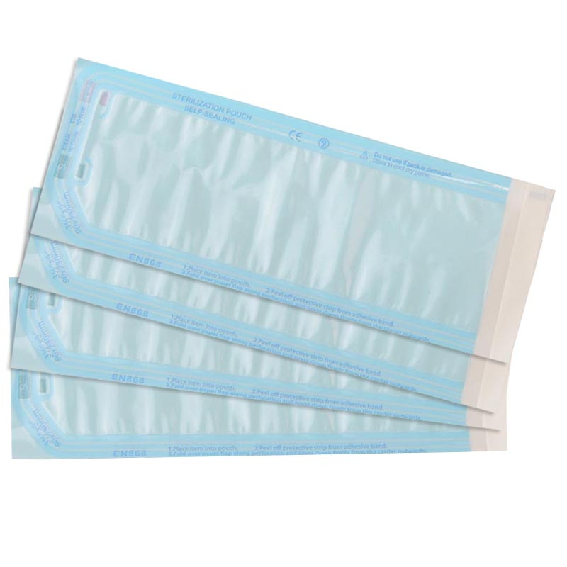 Fabricante Fábrica CE ISO FDA Embalagem Médica Descartável Saco Plano com Fundo Lateral Auto Selante Selagem a Quente Estéril Saco de Papel para Esterilização