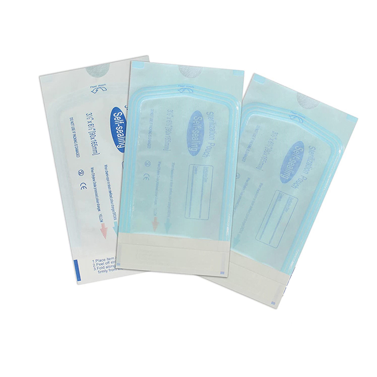 Saco plano autoadesivo para suprimentos médicos, pouch cirúrgico hospitalar para esterilização dental por ETO
