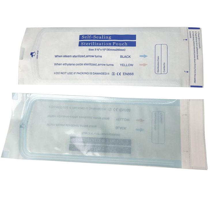 Fabricante Fábrica CE ISO FDA Embalagem Médica Descartável Saco Plano com Fundo Lateral Auto Selante Selagem a Quente Estéril Saco de Papel para Esterilização