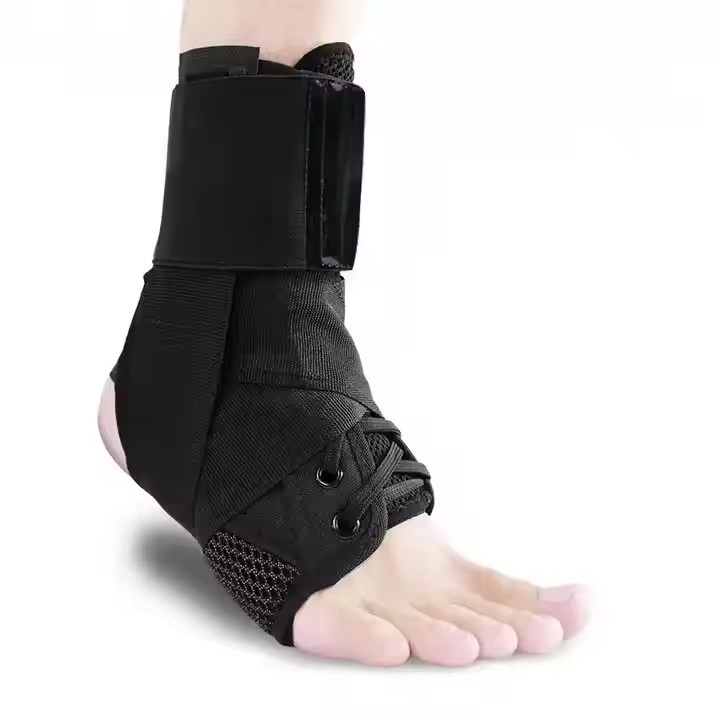Braçadeira de Suporte para Tornozelo Ajustável com Cadarço para Corrida, Basquete, Recuperação de Lesões, Entorse