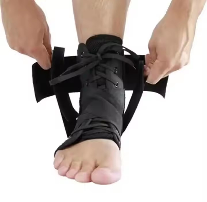 Braçadeira de Suporte para Tornozelo Ajustável com Cadarço para Corrida, Basquete, Recuperação de Lesões, Entorse