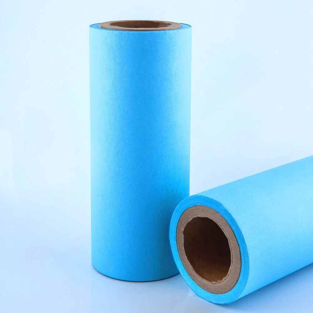 Folha de Envoltório de Esterilização de Papel Crepe Médico Duplex Azul Descartável para Equipamentos