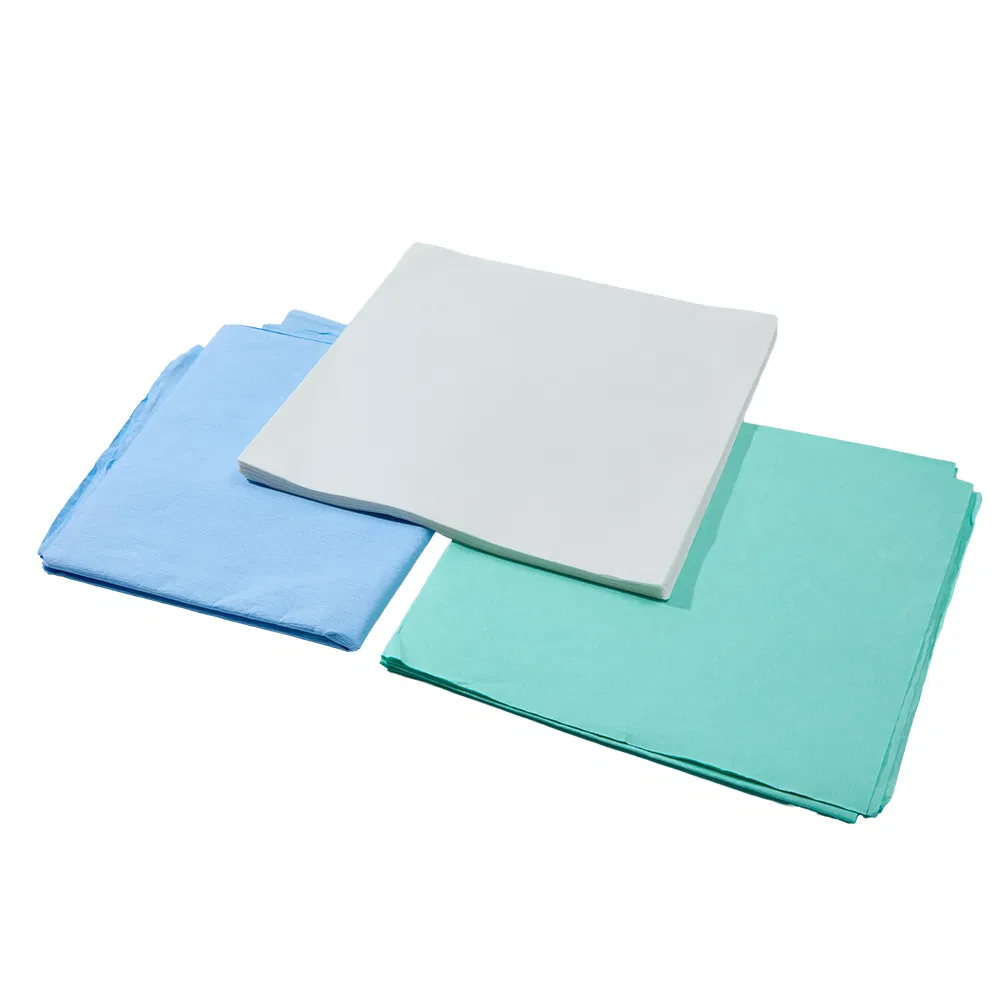 Papel Crepe Esterilizado com Ozônio de Grau Médico - Envoltório Macio para Ferramentas Cirúrgicas, Desinfetado, Autoclavável, Barreira Estéril