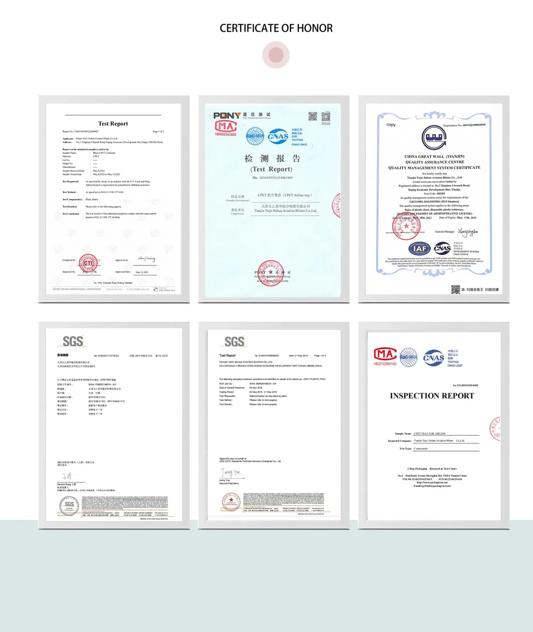Certificados de Qualidade