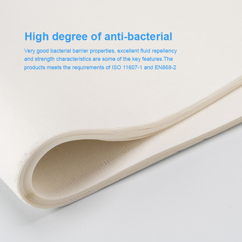 Material de Embalagem Médica por Atacado 45g 50g 60g Papel Crepe de Esterilização