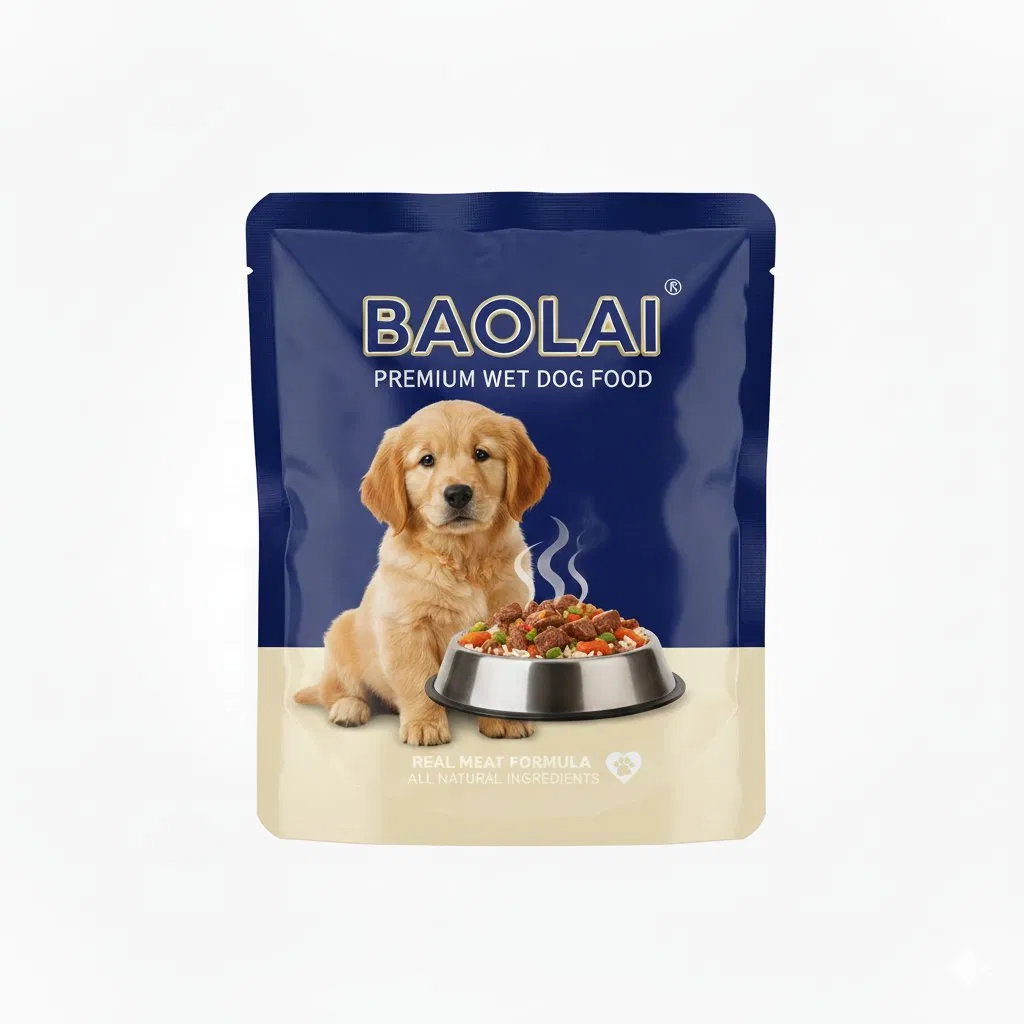 Embalagem de sachê para ração de cachorro com barreira alta, grau alimentício, PA/Al/Rcpp, esterilização por calor, livre de BPA