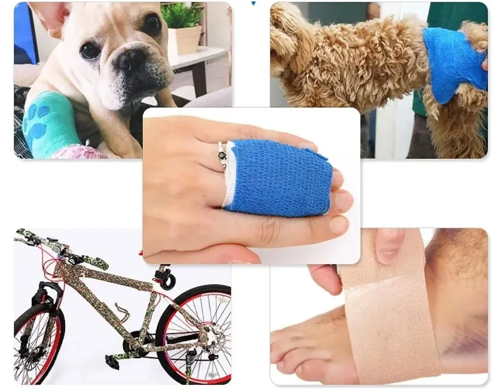 Bandagem elástica coesiva autoadesiva não tecida colorida
