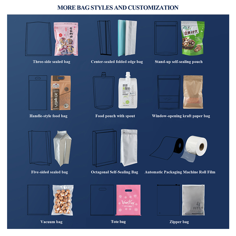 Saco de plástico laminado de vedação lateral para vestuário médico de medicina alimentar Embalagem de alimentos para embalagem de café e embalagem de produtos frescos e selados