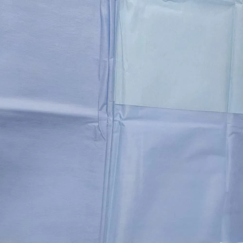 Lençóis cirúrgicos descartáveis por atacado, suprimentos médicos cirúrgicos, lençóis de enfermagem cosméticos com filme plástico