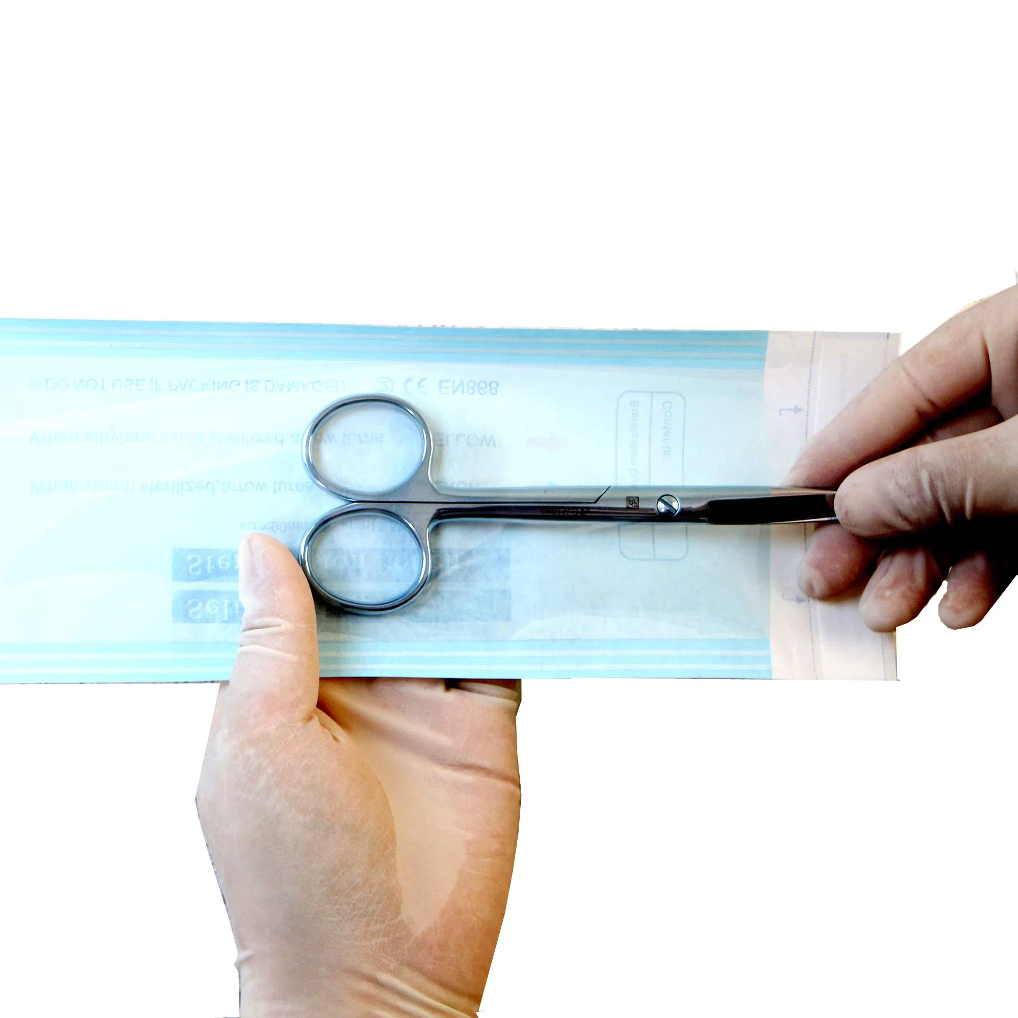 Fabricante Fábrica CE ISO FDA Embalagem Médica Descartável Saco Plano com Fundo Lateral Auto Selante Selagem a Quente Estéril Saco de Papel para Esterilização