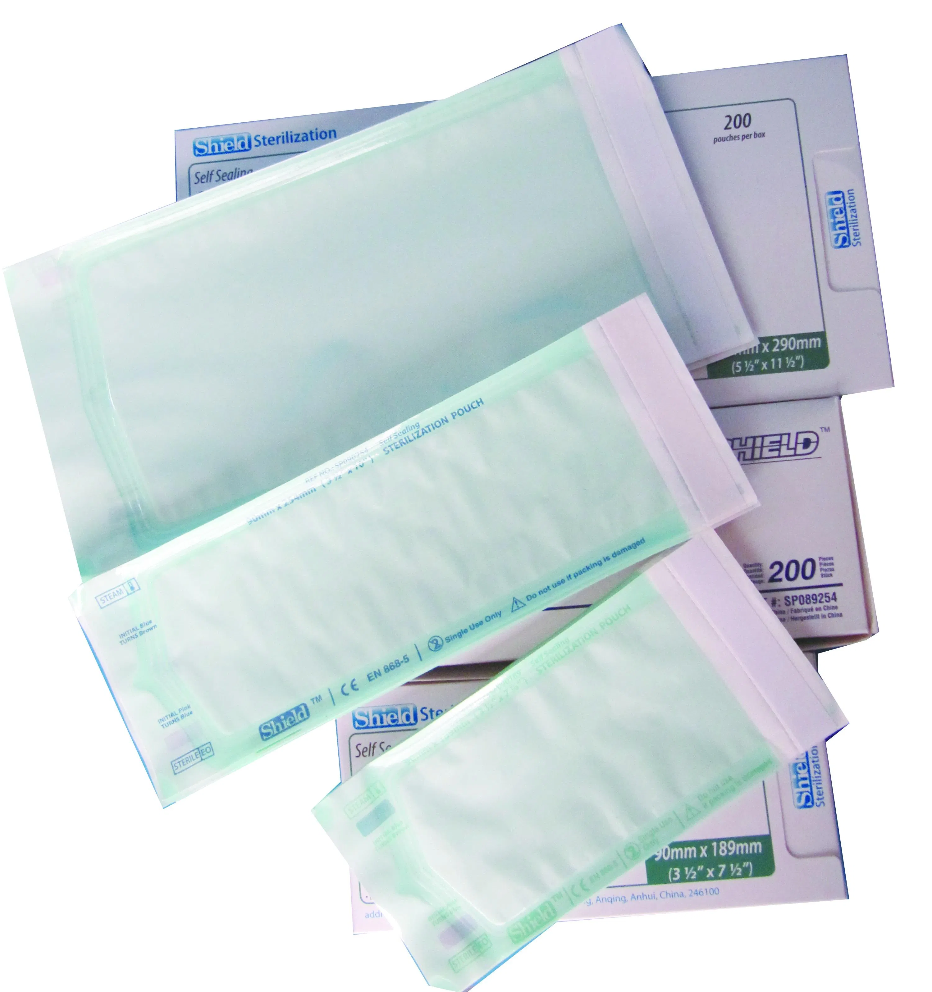Bib descartável dental bolsa de esterilização autoadesiva plana