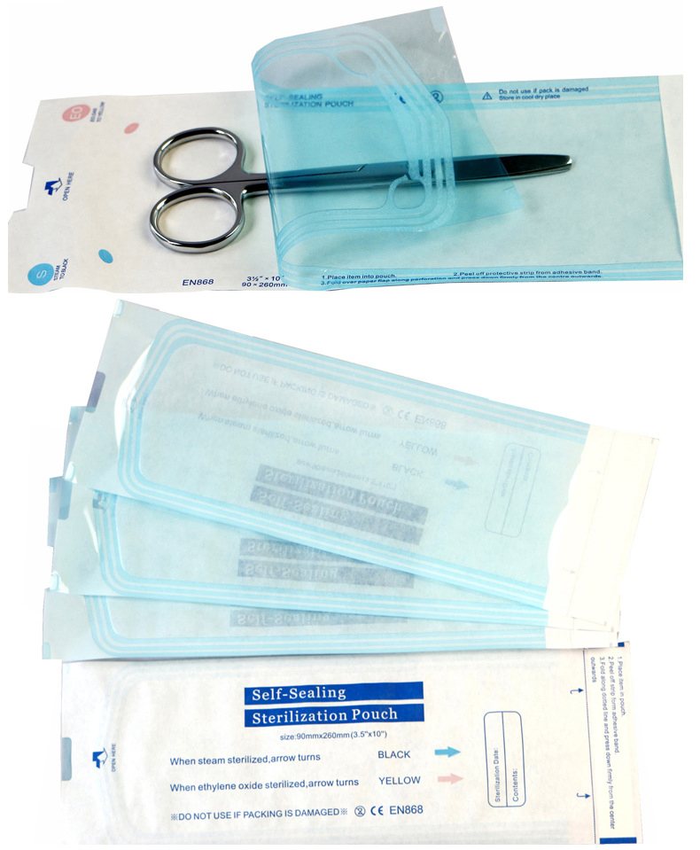 Saco de Esterilização Dental Autoclave a Vapor Auto Selante Estéril