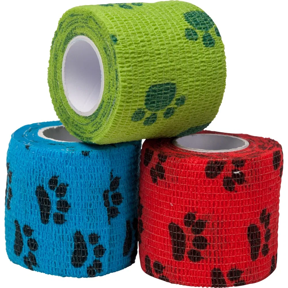 Bandagem Cohesiva Não Woven Auto-Adesiva TPS 25mm X 4.5m Fita Vet de Fácil Rasgo
