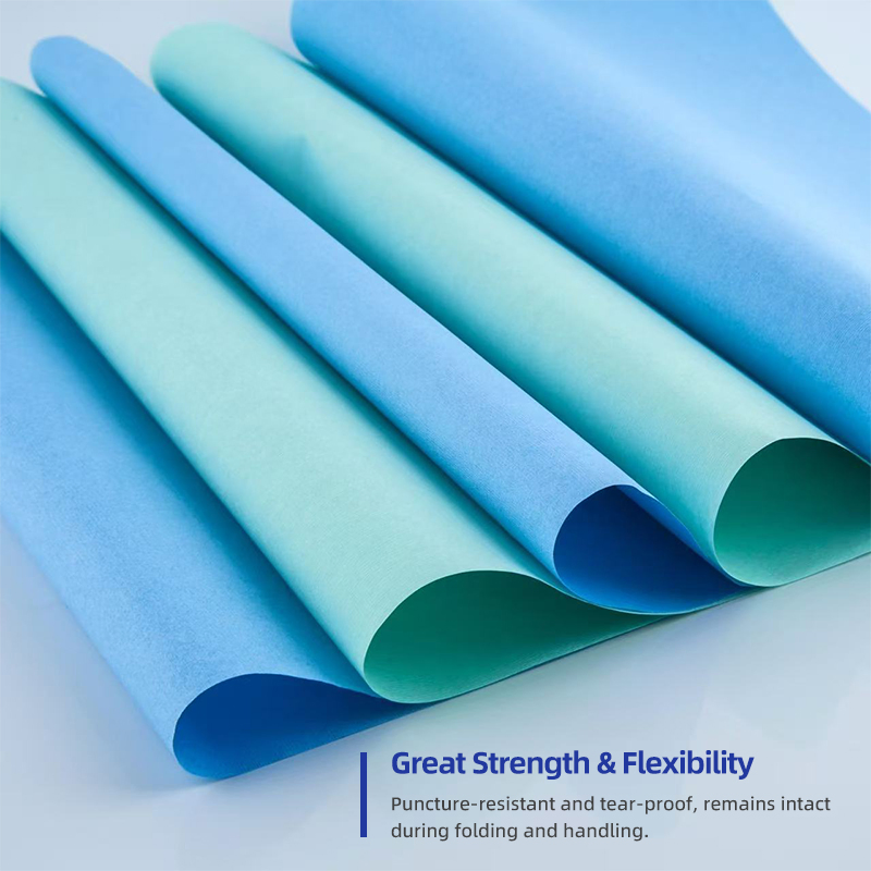 Papel crepom cirúrgico médico com diferentes cores