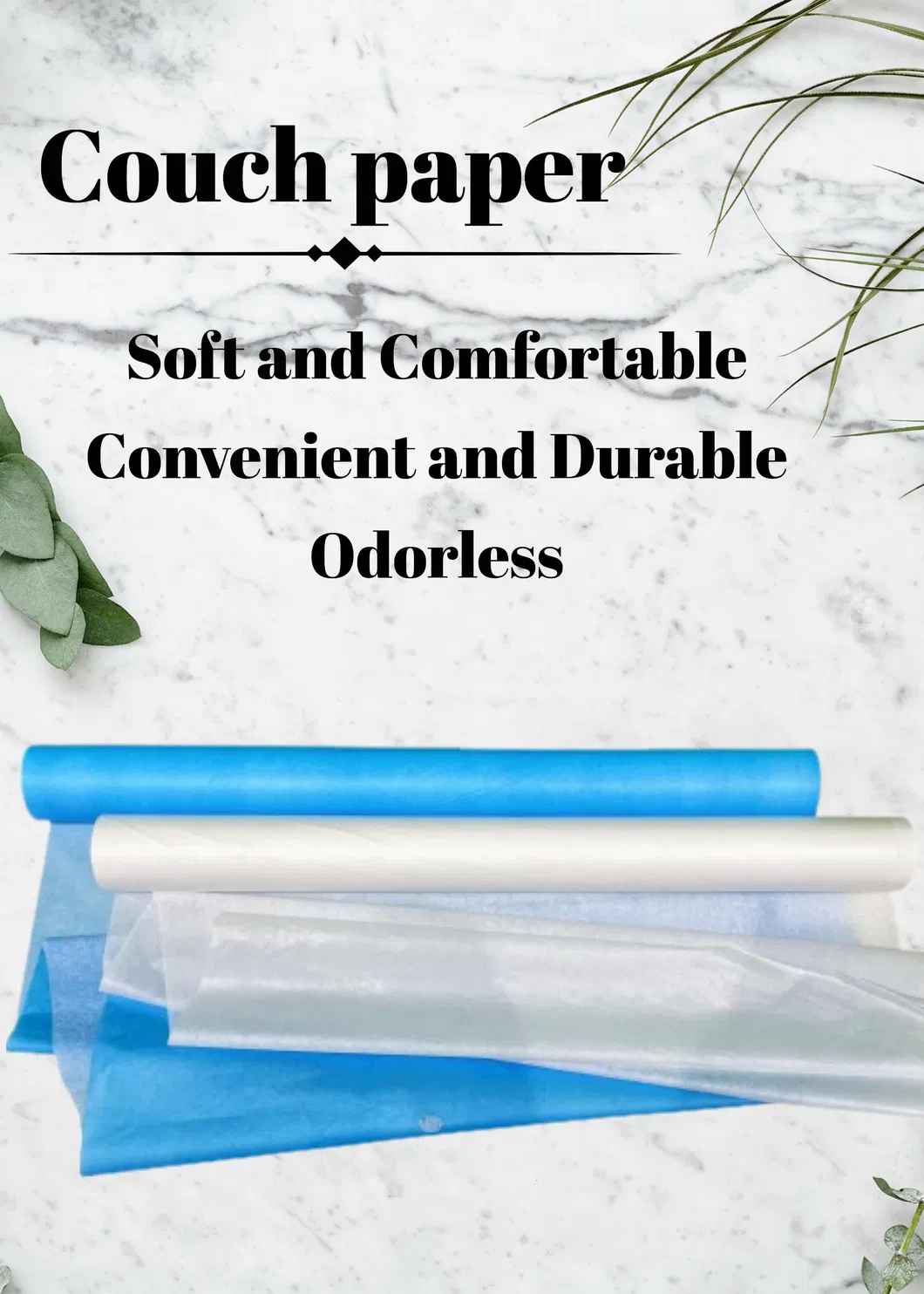 30-40GSM Rolo de Papel Descartável para Massagem para Fornecimentos de SPA
