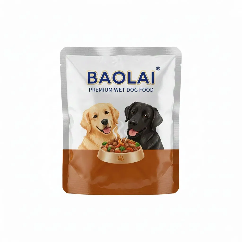 Embalagem de sachê para ração de cachorro com barreira alta, grau alimentício, PA/Al/Rcpp, esterilização por calor, livre de BPA