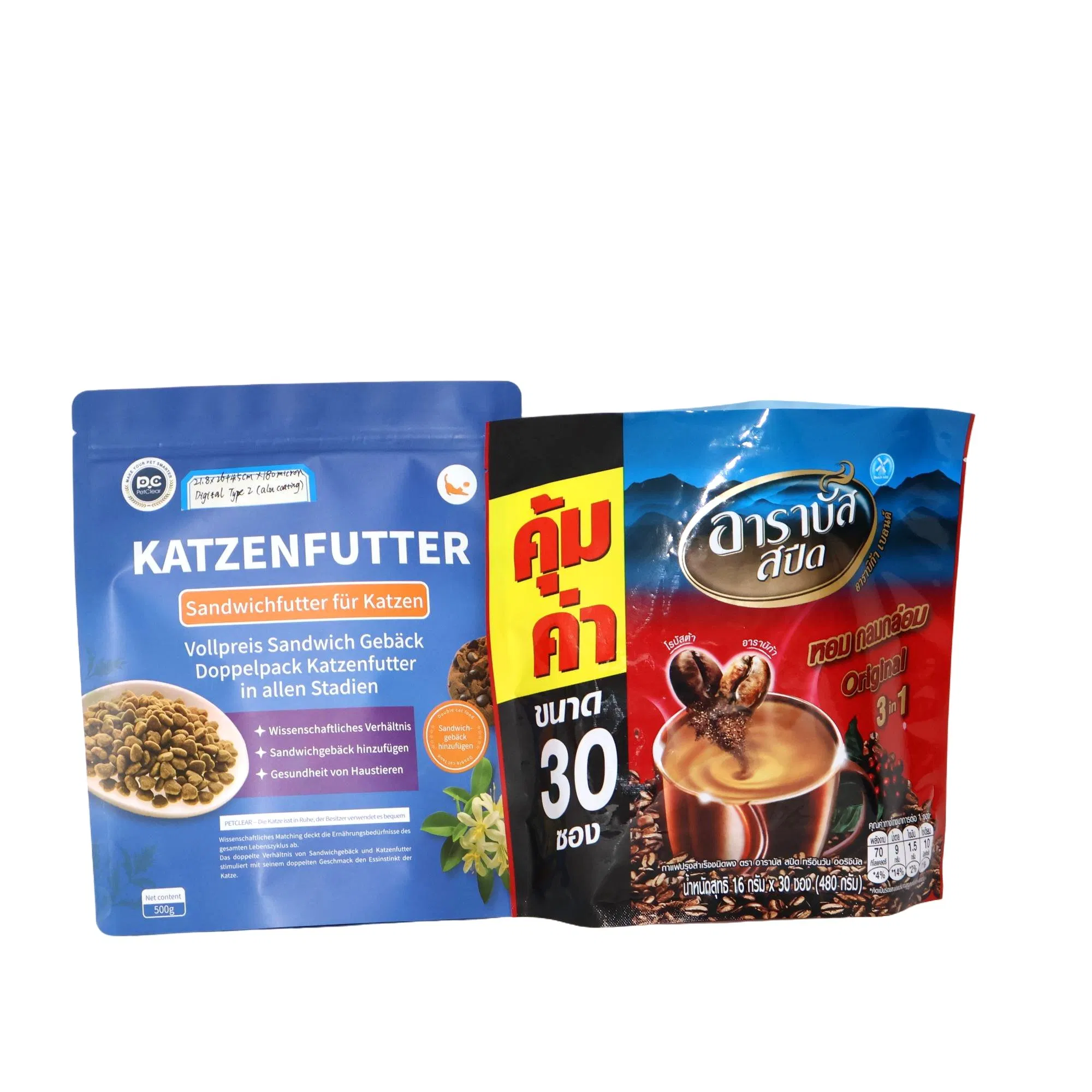 Saco de fundo plano com fecho resselável impresso sob medida, embalagem de saco tipo doypack, grau alimentício, alta barreira, embalagem tipo ziplock, embalagem em pé, à prova de umidade, embalagem para manter os alimentos frescos