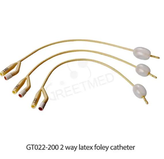 Urethral Red Latex Catheter Easy Insertion Silicone Coated Surface Smooth Medical Consumables