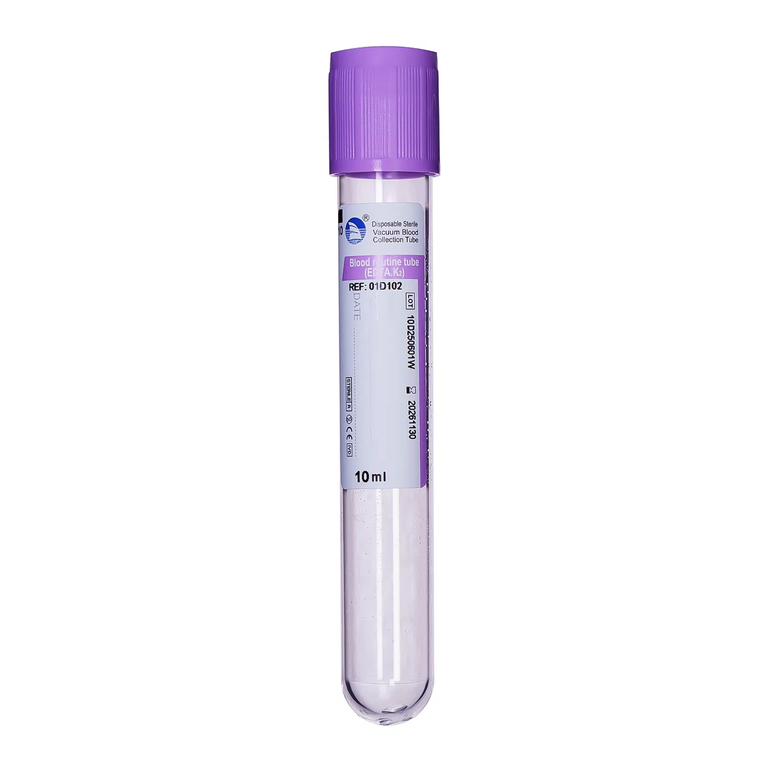 Reliable Purple Cap Vacuum Blood Collection Tube for Blood Routine