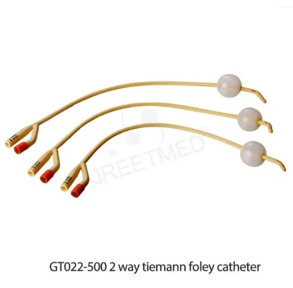 Urethral Red Latex Catheter Easy Insertion Silicone Coated Surface Smooth Medical Consumables