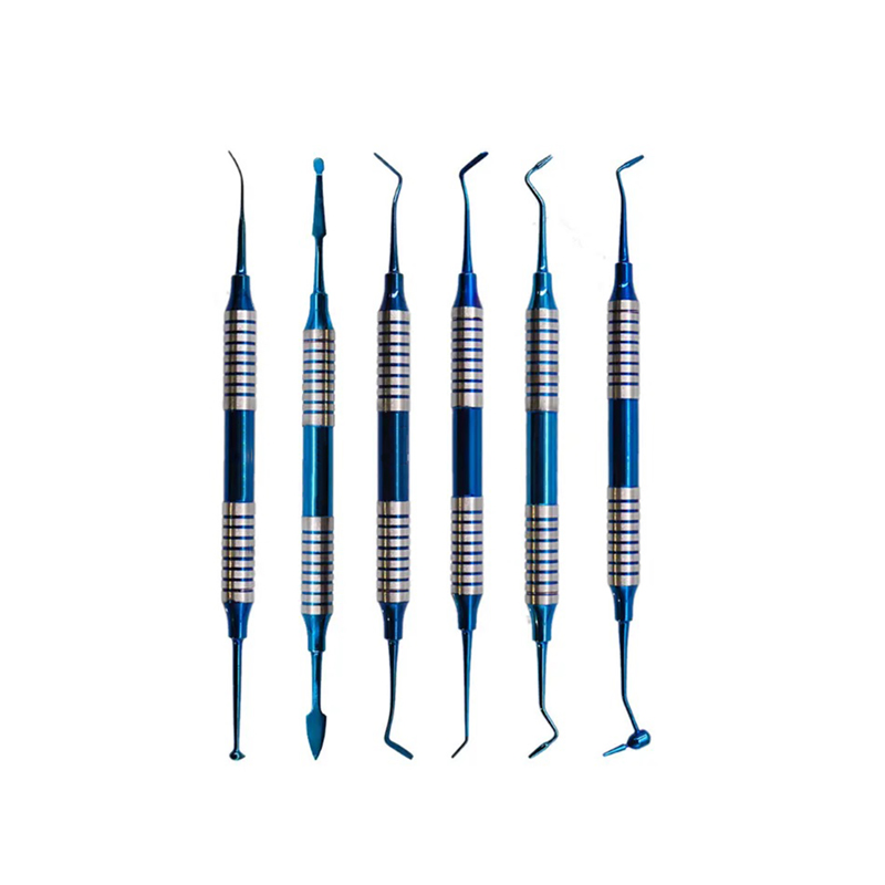 Dental Composite Resins Filled Spatula 6 Pieces Kit Resins Filled Restorative Tools Instruments