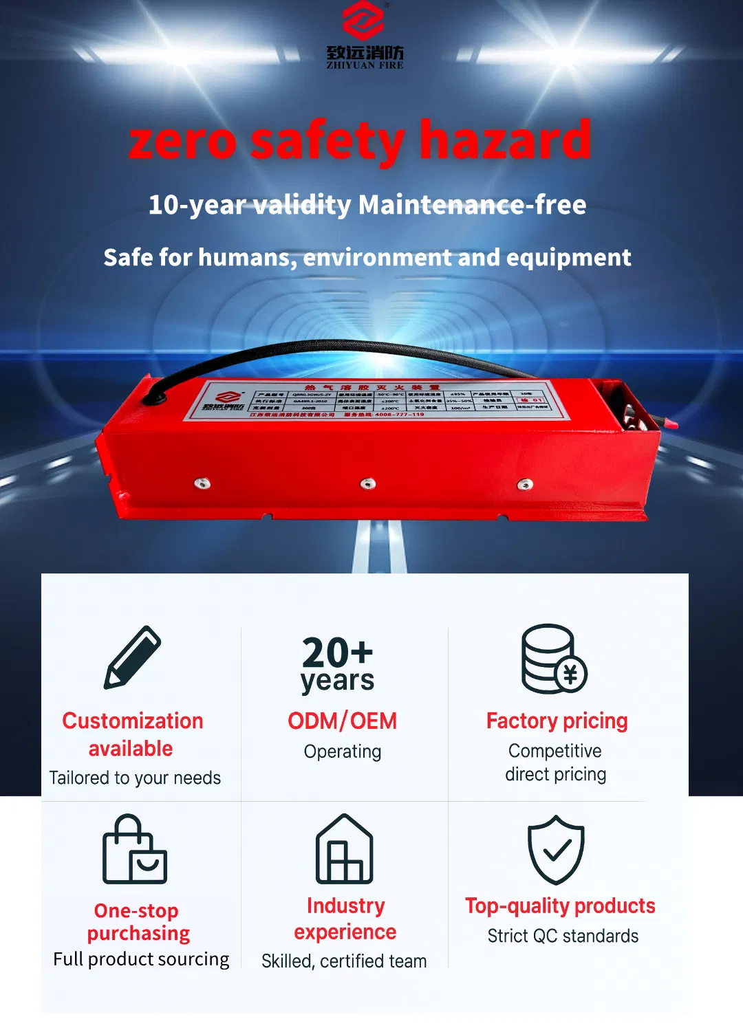 Compact Aerosol Fire Suppression Device