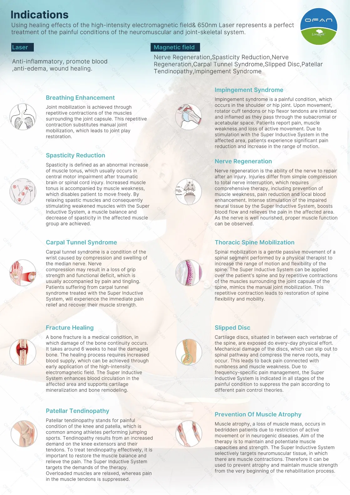Ofan Magnetized Ring Magnets Physiotherapy Medical Magnetic Pulse Therapy Equipment Physiotherapy Rehabilitation Equipment
