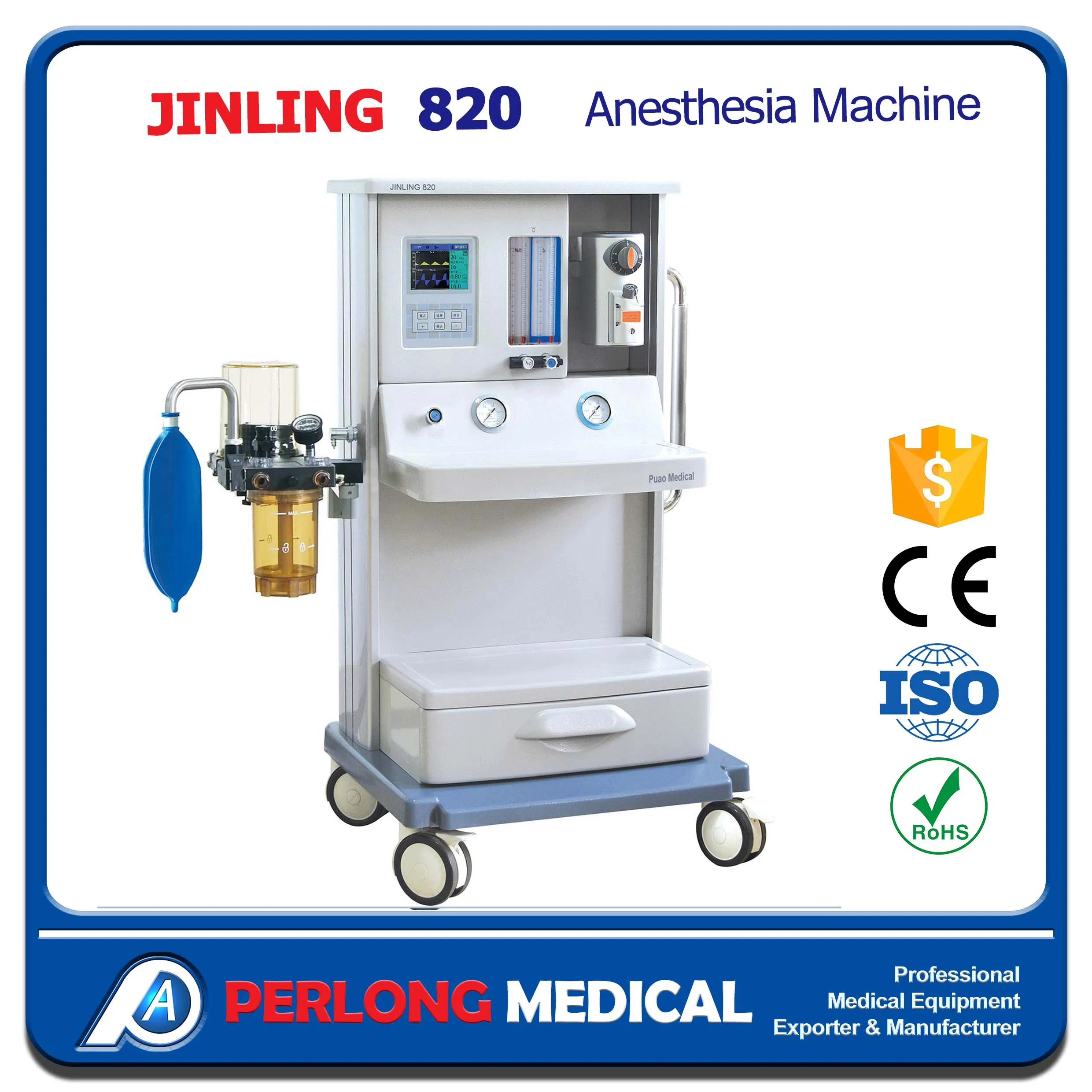 Medical Equipment Top- Grade Jinling-820 Anesthesia Machine Emergency &amp; Clinics